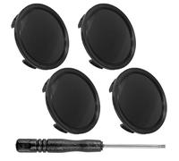 CLKE Lot de 4 cache-moyeux de voiture - 75 mm - Noir - En ABS - 75 mm - Noir