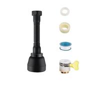 CLKE Mousseur Robinet Pivotant, Rallonge Robinet Cuisine,Lavabo Universelle en Laiton,Flexible Robinet Cuisine à 360 °,Trois Modes Pressurisation Anti-Eclaboussures,Accessoires Cuisine 172mm（Noir )