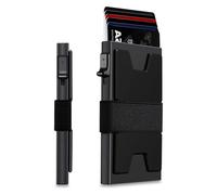 CLKE Portefeuille fin pour homme, portefeuille fin pour homme, porte-cartes de crédit pop up, blocage RFID, portefeuille minimaliste en métal avec bande pour espèces, portefeuilles en aluminium