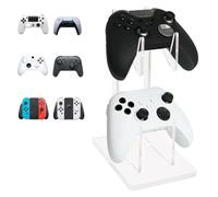 CLKE Support Manette,Support de Contrôleur de Jeu en Acrylique,Support Casque Universel avec 2 Couches,Rangement pour Accessoire Gaming,Porte Manette Pour Xbox Series,PS4,PS5,Transparent