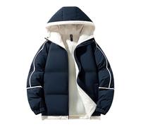CLKLGEXEAK Doudoune d'hiver épaisse pour homme, manteau de ski coupe-vent et imperméable, pardessus bicolore(Dark blue,XXL)