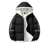CLKLGEXEAK Doudoune d'hiver épaisse pour homme, manteau de ski coupe-vent et imperméable, pardessus bicolore(Black,M)
