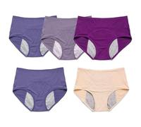 CLKLGEXEAK Pantalons d'incontinence lavables femmes culottes de garde confortables anti-fuite d'urine paquet de 5 culottes menstruelles étanches flux(B,7XL(115-125Kg))