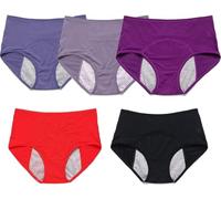 CLKLGEXEAK Pantalons d'incontinence lavables femmes culottes de garde confortables anti-fuite d'urine paquet de 5 culottes menstruelles étanches flux(C,7XL(115-125Kg))