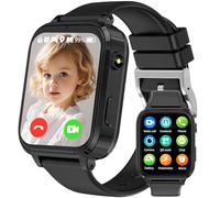 clleylise Montre Connectée Enfant, 4G IP68 Étanche Montre Telephone Enfant avec GPS, SOS, Appels, Appels Vidéo, Chat Vocal, Mode Classe, Lampe de Poche, Réveil, Cadeau pour Filles Garçons (Black)