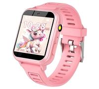 clleylise Montre Connectée Enfant, Montre Intelligente Enfant 36 Jeux, Podomètre Torche avec HD Caméra Musique MP3, Montre Enfant 4-12 Ans, Cadeau d'anniversaire pour Garçons et Filles (Rose)