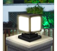 CLLX Lampe Pilier Portail, Solaire Lampe D'extérieur sur Pied IP65 Borne De Jardin Pilier Eclairage De Jardin Éclairage pour Chemins ABS Lampes De Nuit,Warm Light