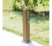 CLLXDZ Colonne à Eau de Jardin Verticale extérieure, Robinet Exterieur Jardin, Fontaine de Jardin pour Patio extérieur, arrière-Cour et pelouse, Double Tuyau Chaud et Froid(Gold)