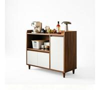 CLLXDZ Meuble de Cuisine en Bois avec Comptoir Élargi, Buffet Multifonctionnel avec Poignées Dissimulées pour Salon et Salle a Manger(White,90cm/35.4in)