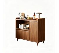 CLLXDZ Meuble de Cuisine en Bois avec Comptoir Élargi, Buffet Multifonctionnel avec Poignées Dissimulées pour Salon et Salle a Manger(Brown,90cm/35.4in)