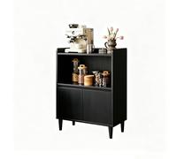 CLLXDZ Meuble de Cuisine en Bois avec Comptoir Élargi, Buffet Multifonctionnel avec Poignées Dissimulées pour Salon et Salle a Manger(Black,60cm/23.6in)