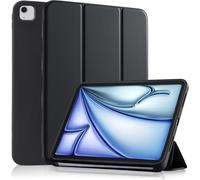 CLM-Tech Étui Compatible avec iPad Air 13" M3/M2 (2025/2024) - Coque de Protection en TPU Silicone - Etui avec Veille/Réveil Automatique - Noir