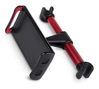 CLM-Tech Support Tablette Voiture, Tablette Support pour Appui-tête de Voiture, Rotation de 360 degrés, Universel, pour tablettes et Smartphones de 4 à 11 Pouces, Rouge Noir