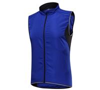 CLMETHE Gilet de cyclisme léger pour hommes respirant haute visibilité réfléchissant vélo équitation veste sans manches vélo Cycle vtt gilet imperméable coupe-vent maillots,Blue-CHN5XL/EUR4XL