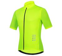 CLMETHE Maillot de cyclisme hommes femmes équitation manches courtes été respirant vélo hauts réfléchissant séchage rapide vélo Cycle T-shirt vêtements,Green-ASIA2XL/EURXL