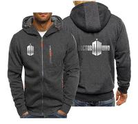 CLMETHE Pulls à capuche pour hommes pour Doctor Who Vestes zippées complètes Sweats à capuche de loisirs Grande taille Vêtements d'extérieur Sports Fitness Manteaux avec poches,B-L