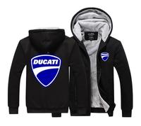 CLMETHE Sweat à capuche d'hiver en polaire pour homme pour Duca-TI Veste à capuche chaude d'extérieur avec fermeture éclair intégrale, manteau d'extérieur avec poches,B Hoodies-Mens L
