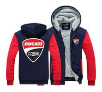 CLMETHE Sweat à capuche polaire d'extérieur pour homme pour Duca-TI Veste zippée complète Pull à capuche Sweat-shirt grande taille Manteau à capuche décontracté d'hiver