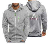 CLMETHE Sweat-shirts à fermeture éclair complète pour hommes pour Assassin Sweats à capuche Pull à capuche Pull à manches longues Vestes avec poches Manteaux de sport athlétique,C-L