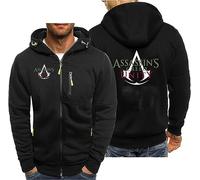 CLMETHE Sweat-shirts à fermeture éclair complète pour hommes pour Assassin Sweats à capuche Pull à capuche Pull à manches longues Vestes avec poches Manteaux de sport athlétique,B-XL