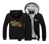 CLMETHE Sweats à capuche pour hommes Outdoor Splicing pour Monster Hunter Pull d'hiver en patchwork polaire épais sweat à capuche pull veste zippée complète manteau grande taille,B Hoodies-Mens 4XL