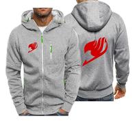 CLMETHE Sweats à capuche zippés pour hommes pour FAIRY TAIL sweat-shirts vestes décontractés vêtements d'extérieur manteaux de sport en plein air vêtements de travail avec poches,F-XXL