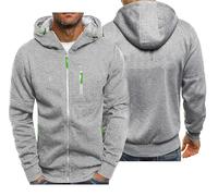 CLMETHE Sweats à capuche zippés pour hommes pour Pull à capuche Pull avec cordon de serrage Vestes de sport décontractées Manteaux de sport d'automne avec poches,B-3XL