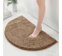 CLMETHE Tapis de Bain Extra Doux et Moelleux, antidérapants, Demi-Cercles, absorbants et lavables, pour Douche, Toilettes et Baignoire.,Beige-40 * 60cm
