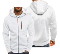 CLMETHE Vestes à capuche d'automne pour hommes pour Sweat-shirts à capuche entièrement zippés Sports de plein air Manteaux de course Pull à capuche Hauts décontractés,A-L