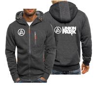 CLMETHE Vestes à capuche zippées pour hommes d'automne pour Linkin Park, sweat-shirts à capuche de loisirs, manteaux de fitness de sports de plein air,A-L