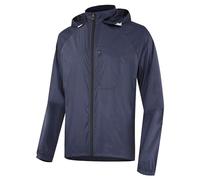 CLMETHE Vestes de cyclisme à capuche pour hommes, fermeture éclair complète, pour vélo, vtt, séchage rapide, maillots de Protection solaire, hauts imperméables, manteau de pluie,Royal Blue-XL
