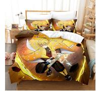 CLn-2260 Nezuko parure de lit Kamado housse de couette dessin animé tueur de démons drap de lit simple double Taille:200*200cm