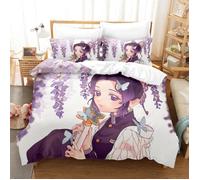 CLn-2266 Nezuko parure de lit Kamado housse de couette dessin animé tueur de démons drap de lit simple double Taille:200*200cm