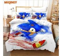 CLn-4045 Parure de lit Sonic pour enfants et adultes ensemble de literie tailles US Europe UK housse de couette Taille:200*200cm