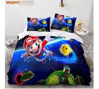 CLn-5122 MiQINEY ensemble de literie de la série Super Mario housse de couette originale trois pièces impress Taille:200*200cm