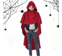 Cloak with Hood Men, Vintage Hooded Cape Costume, Floor-Length Medieval Robe for Automn Festival Cosplay Halloween Bonfire Bridal Gothic Party Renaissance Wear, 1 pièce