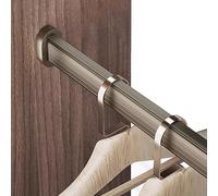 Cloakroom/Balcony Garment Rail Bar, Wall Mounted Rod for Hanging Clothes, Sturdy Metal Hanger Rail for Wardrobe, Bathroom, Laundry Room & Balcony, Commercial Hotel Closet Valet Rod, Aluminum (Color :