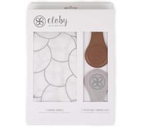 Cloby Lot de 2 aimants magnétiques en cuir, bicolores, face arrière en toile grise, pour fixer un linge de protection solaire à la poussette