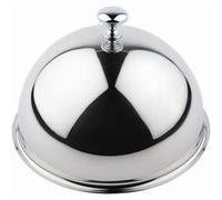 APS Cloche, Cloche, Chapeau en Acier Inoxydable 18/8, extérieur Poli Miroir, intérieur Poli Mat, avec poignée chromée, 29,5 x 29,5 cm, Hauteur 16,5 cm