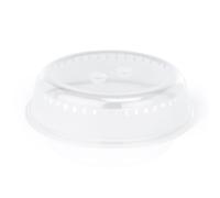 Cloche à assiette, plastique PC, Ø 23,0-26,0 cm au choix,clair : Cloche à assiette avec deux poignées encastrées, Ø 23 cm, Variante : Cloche à assiette avec deux poignées encastrées, Ø 23 cm