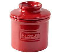 Cloche à beurre - le beurrier original Butter Bell par L. Tremain, beurrier céramique française, collection Café rétro, rouge marasquin, fini brillant