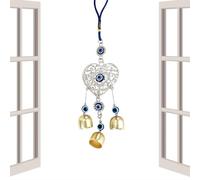 Cloche à Evil Eye, clochette à cloches - Accessible pour la bénédiction de ,Cloches à yeux bleus du diable, décoration artisanale à suspendre pour patio intérieur et es
