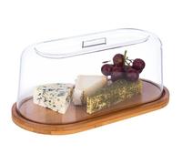 Cloche à fromage - APS - Plateau avec capot en bambou et plastique - 28 x 14 x 11,5 cm