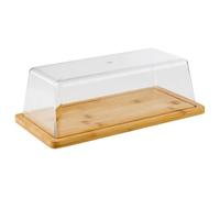 Cloche à fromage - APS - Plateau en bambou et plastique - 32 x 16,5 x 11 cm