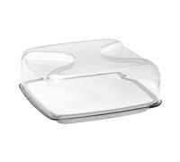 Cloche à fromage carré gris transparent Guzzini