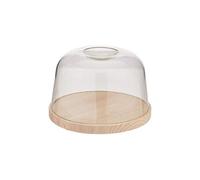 Fackelmann 30360 Cloche à fromage, cloche transparente pour fromage, cloche de conservation, Bois, Méthacrylate, 24,2 x 16 cm