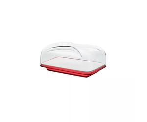 Cloche à fromage rectangulaire avec plateau porcelaine GUZZINI rouge