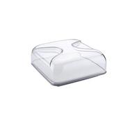 Guzzini – Cloche à fromage carrée Gocce – 25,5 x 25,5 x h11,5 cm – Gris Ciel d'hiver