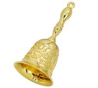 Cloche à Main de Noël, Sonnette Clochette Noël, Cloche à Main Métal Cloche d'Appel Cloche à Main École pour école,Les Jeux,réception, Cuisine, Dîner Bell,Bar et Père Noël（Doré）