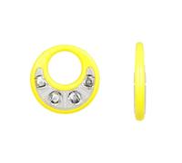Cloche à main disponible en plusieurs couleurs Tambourin Double face Fleur Tambour Anneau Percussion(Yellow)